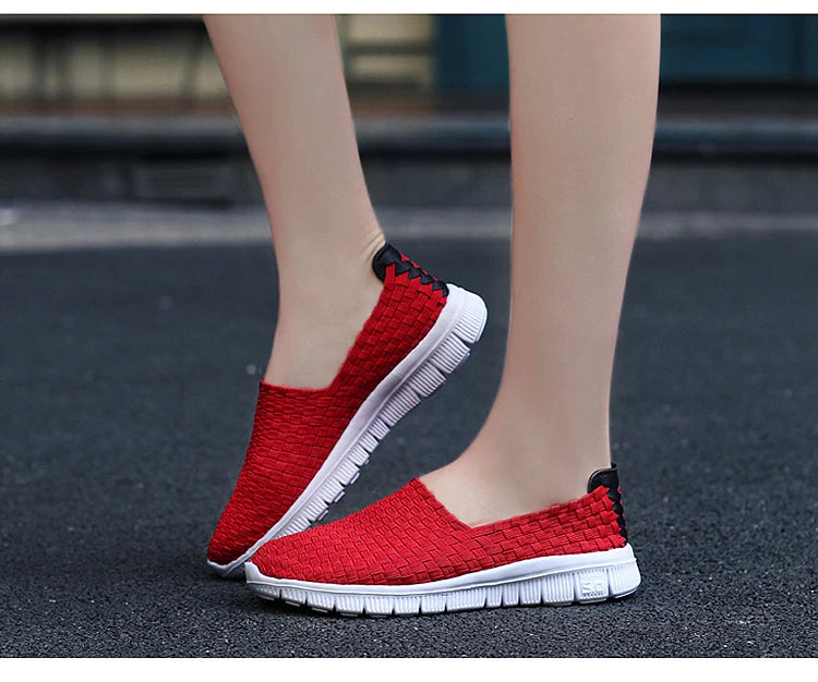 Men Sneakers Summer Shoes Casual Flats Breathable Woven Loafers Slip On Handmade 2020 Fashion Valentine Footwear Size 35-44