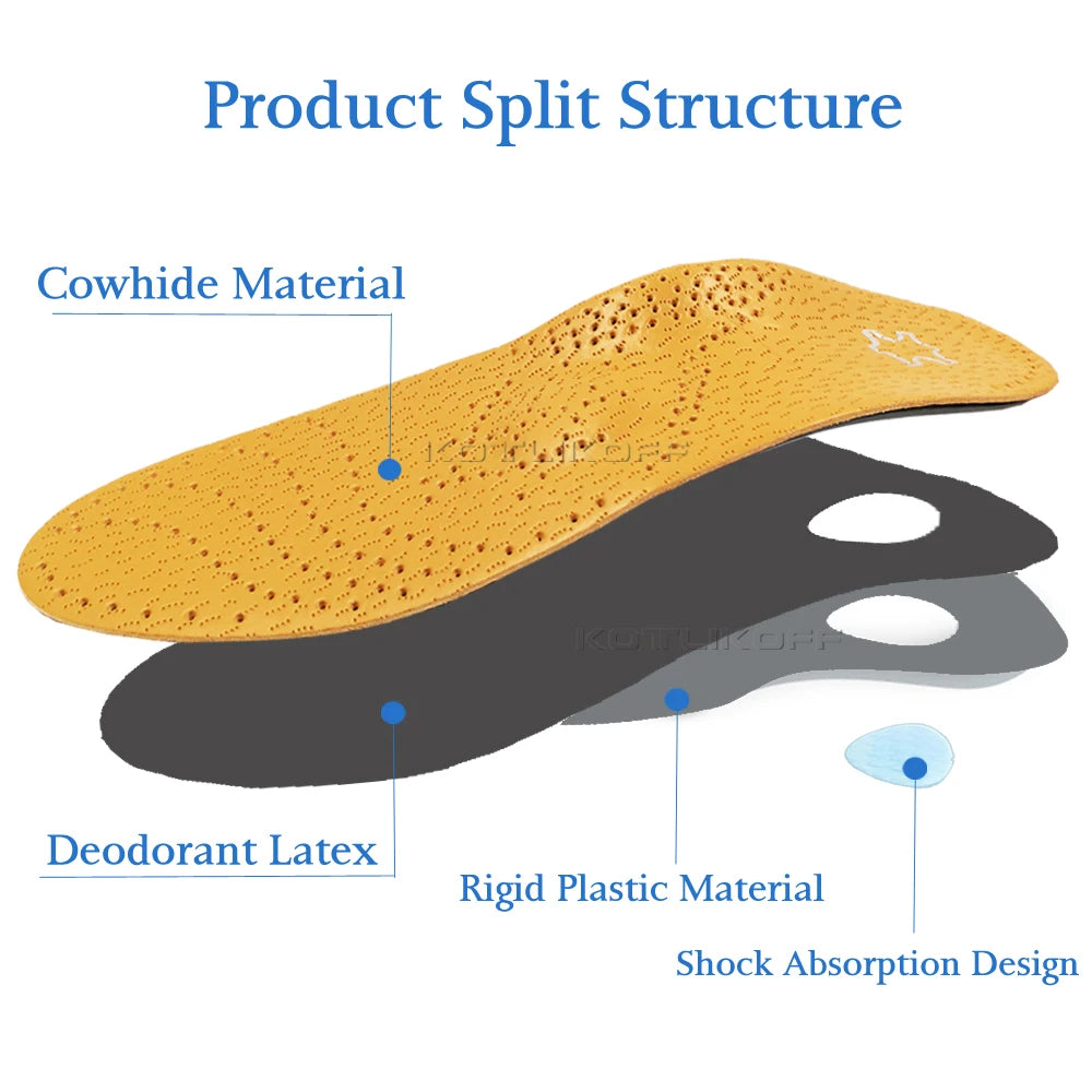 Best Insole For Shoes Leather Orthotic Insoles Flat Feet High Arch Support Orthopedic Shoes Sole Fit In O/X Leg Corrected Insert