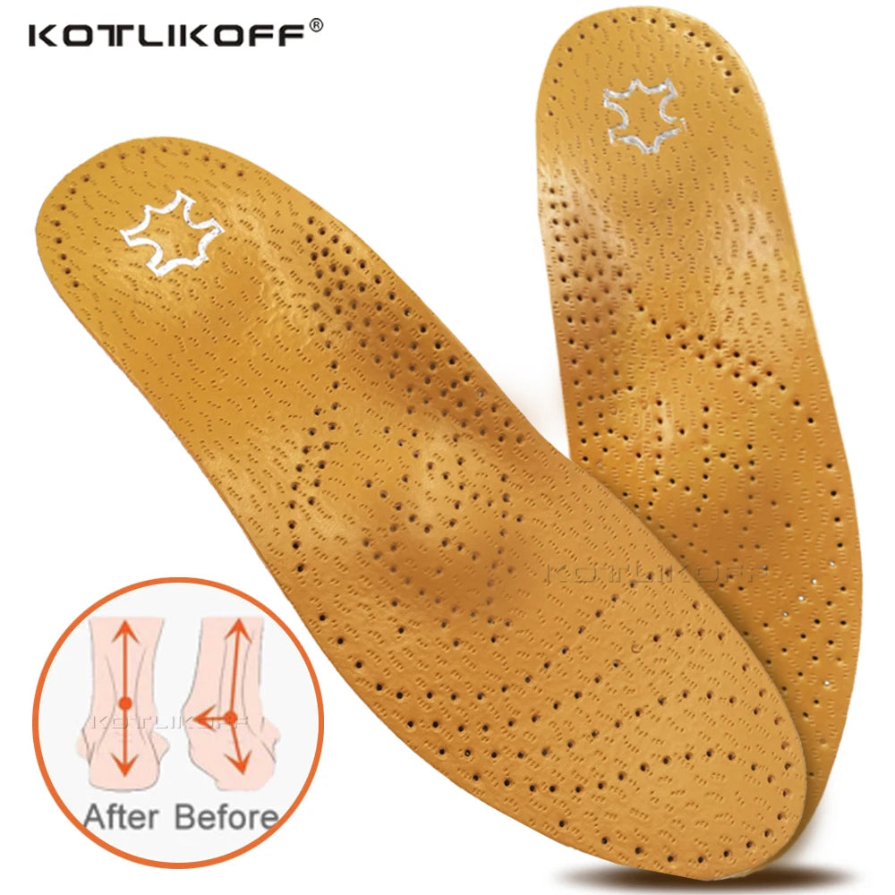Best Insole For Shoes Leather Orthotic Insoles Flat Feet High Arch Support Orthopedic Shoes Sole Fit In O/X Leg Corrected Insert
