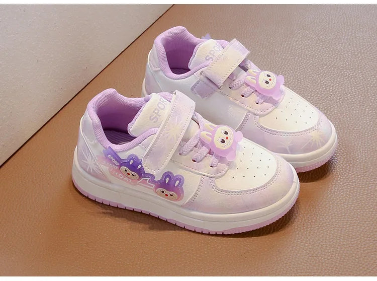 New Children's Sneakers 2025 Spring  Autumn Comfortable Breathable Girls' Sports Shoes Cute Cartoon Non-slip Skateboarding Shoes