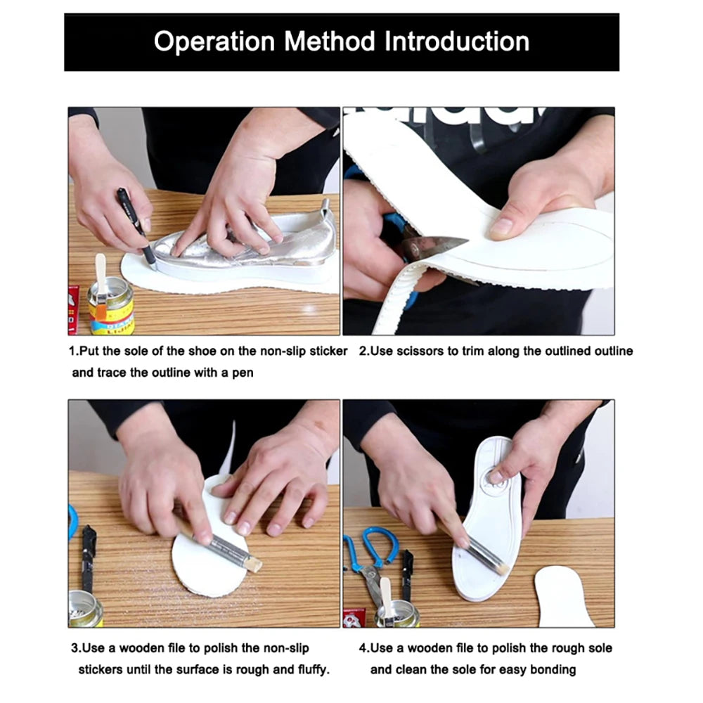 Rubber Soles for Bottom of Shoes Repair Replacement Material for Shoes Non-Slip Full Sole Protector Sneakers DIY Outsole Insoles
