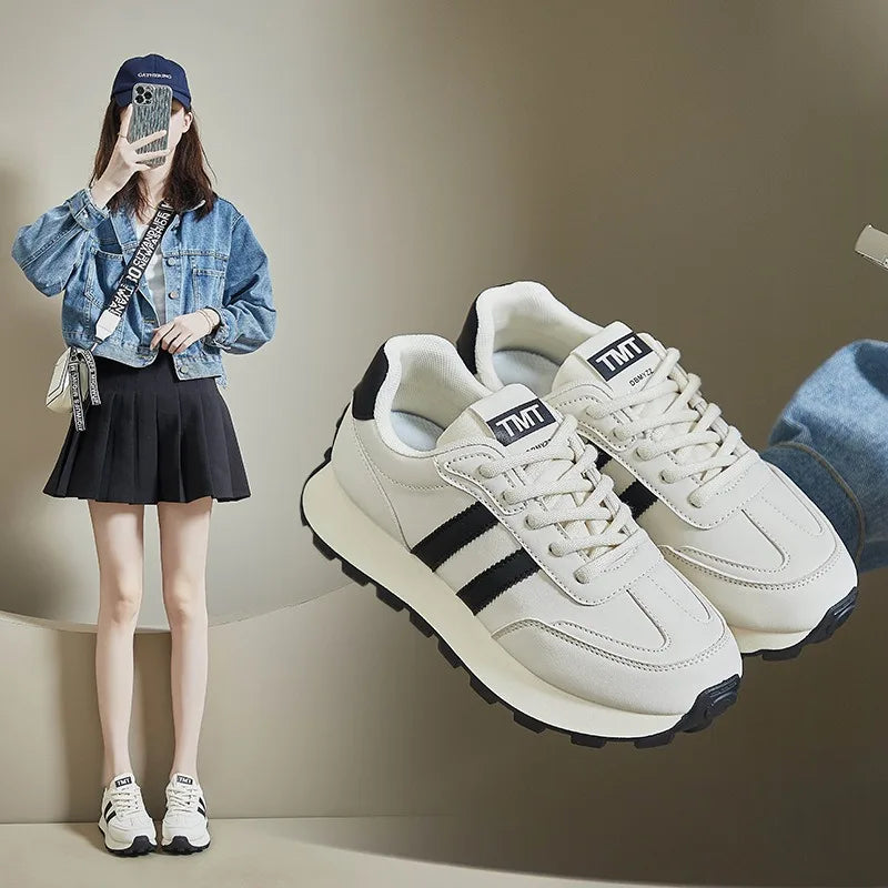 Women's Sneakers Luxury Leather Casual Shoes New Tennis Training Shoes for Women Platform Heighten Vulcanize Shoes Zapatos Mujer
