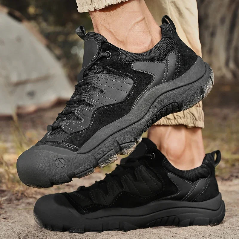 Non-Slip Outdoor Male Sneakers New Suede Leather Treking Footwear for Men Casual Hiking Shoes Travel Climbing Camping Trainers