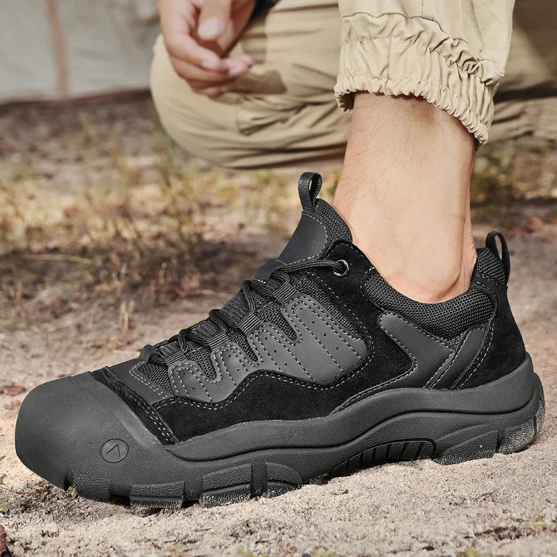 Non-Slip Outdoor Male Sneakers New Suede Leather Treking Footwear for Men Casual Hiking Shoes Travel Climbing Camping Trainers
