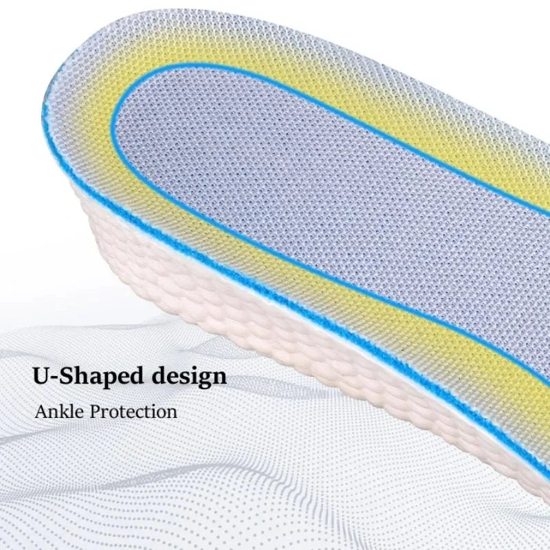 Height Increase Shoe Insole Men Women Sports Running Shock Absorbing Inserts Comfortable Soft Foot Care Pads Breathable Cushion