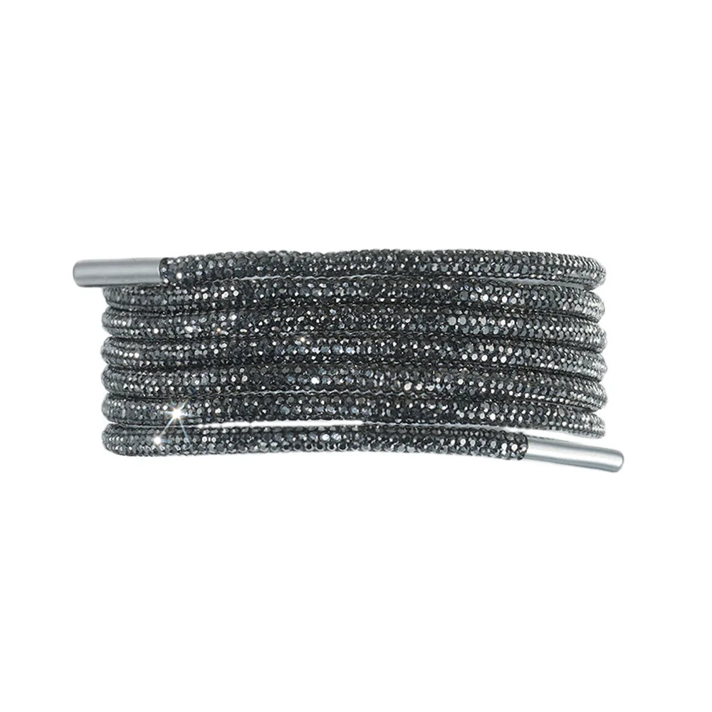 1Pc Fashion Rhinestone ShoeLaces Luxury Diamond Shoe Laces Drawstring Bright Strings Cross Braiding Strap Sneakers Accessories