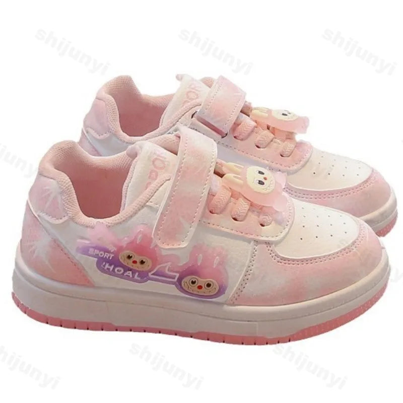 New Children's Sneakers 2025 Spring  Autumn Comfortable Breathable Girls' Sports Shoes Cute Cartoon Non-slip Skateboarding Shoes