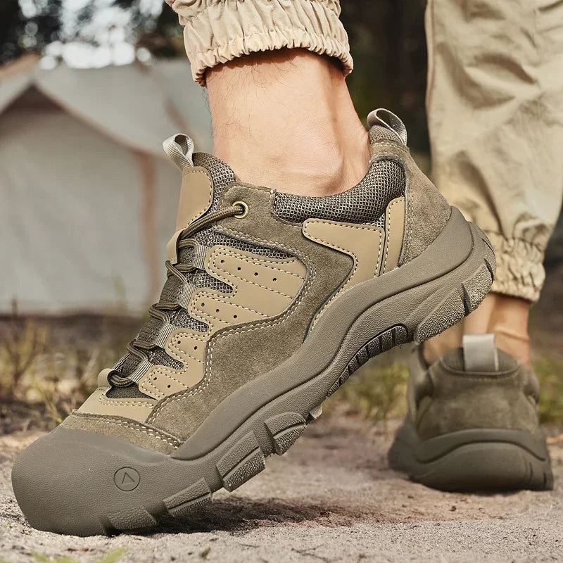 Non-Slip Outdoor Male Sneakers New Suede Leather Treking Footwear for Men Casual Hiking Shoes Travel Climbing Camping Trainers
