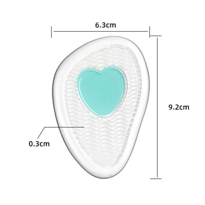 Insoles Ladies High Heel Shoe Insole Female Half Pad Reduces Friction Pain Silicone Forefoot Pad Anti-skid Foot Care Pads