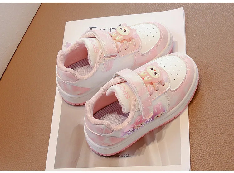 New Children's Sneakers 2025 Spring  Autumn Comfortable Breathable Girls' Sports Shoes Cute Cartoon Non-slip Skateboarding Shoes