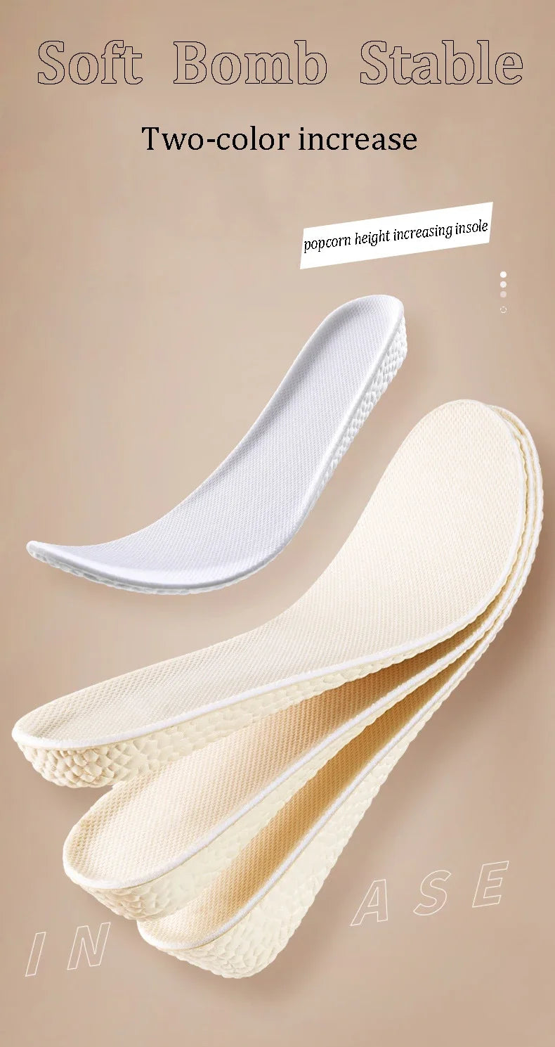 Height Increase Shoe Insole Men Women Sports Running Shock Absorbing Inserts Comfortable Soft Foot Care Pads Breathable Cushion