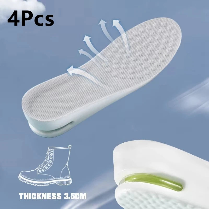 Height Increase Insole for Feet Comfort Plantar Fasciitis Shoes Insoles Men Women Sports Air Shock Absorbing Shoe Pads 1/2Pair