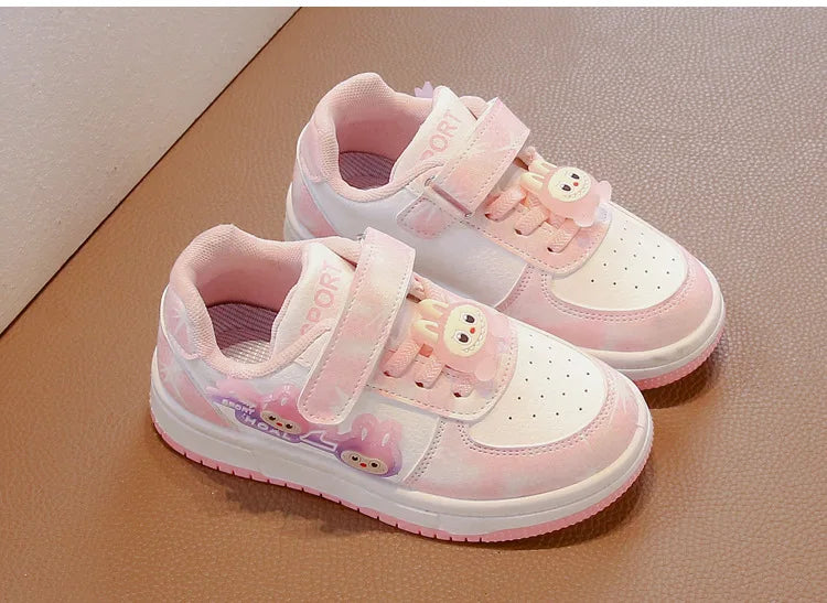 New Children's Sneakers 2025 Spring  Autumn Comfortable Breathable Girls' Sports Shoes Cute Cartoon Non-slip Skateboarding Shoes