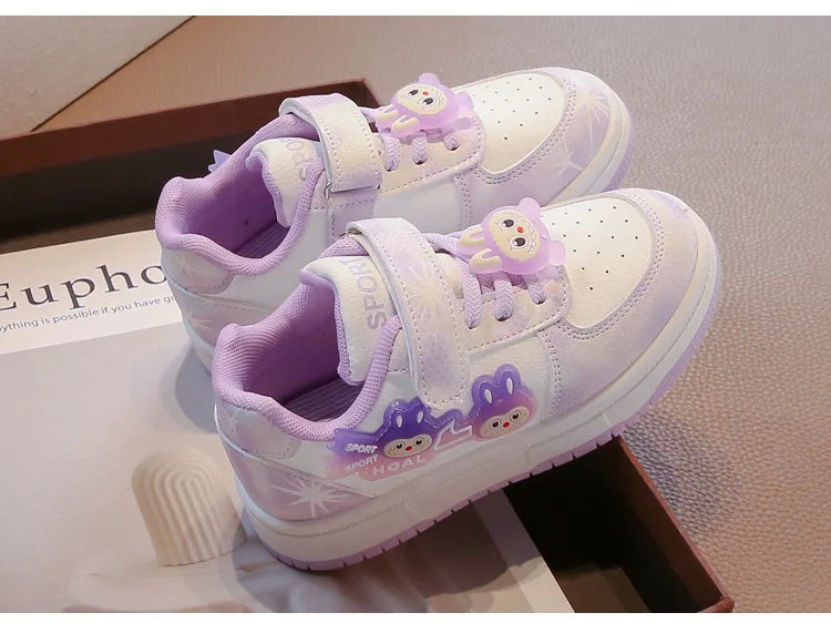 New Children's Sneakers 2025 Spring  Autumn Comfortable Breathable Girls' Sports Shoes Cute Cartoon Non-slip Skateboarding Shoes