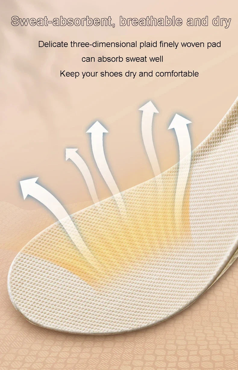 Height Increase Shoe Insole Men Women Sports Running Shock Absorbing Inserts Comfortable Soft Foot Care Pads Breathable Cushion