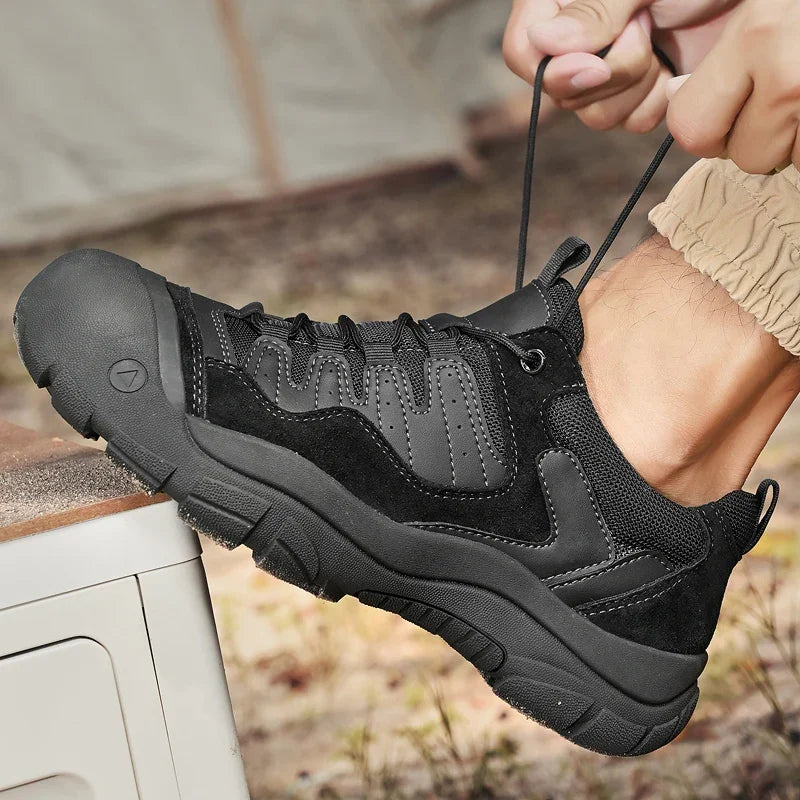 Non-Slip Outdoor Male Sneakers New Suede Leather Treking Footwear for Men Casual Hiking Shoes Travel Climbing Camping Trainers