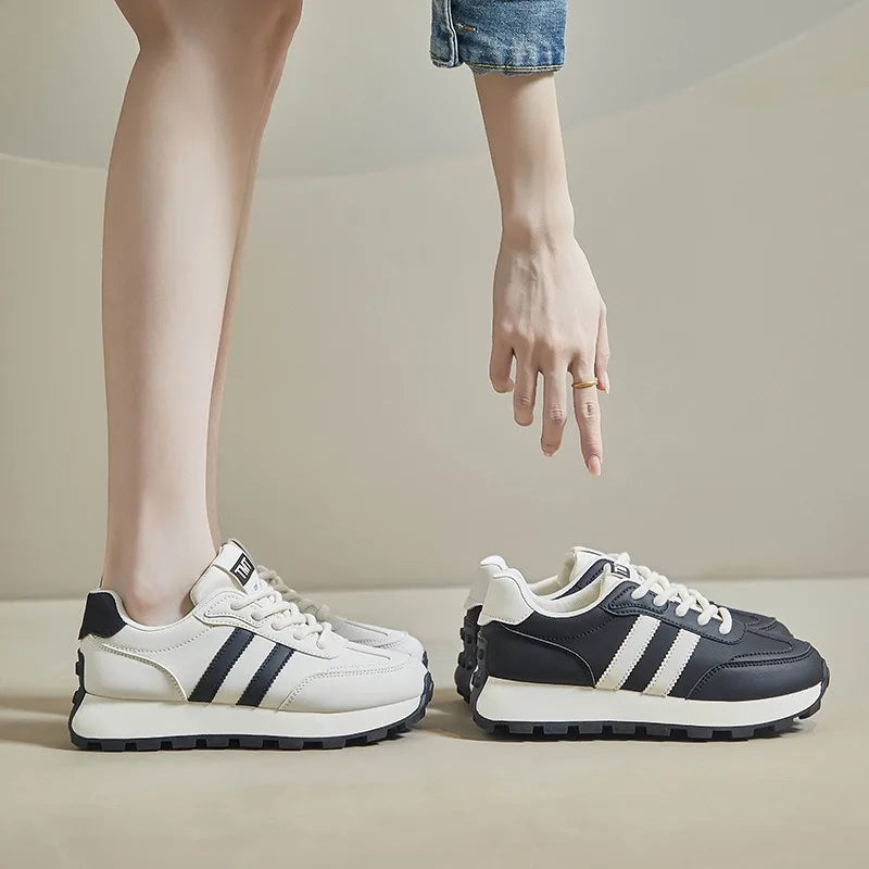 Women's Sneakers Luxury Leather Casual Shoes New Tennis Training Shoes for Women Platform Heighten Vulcanize Shoes Zapatos Mujer