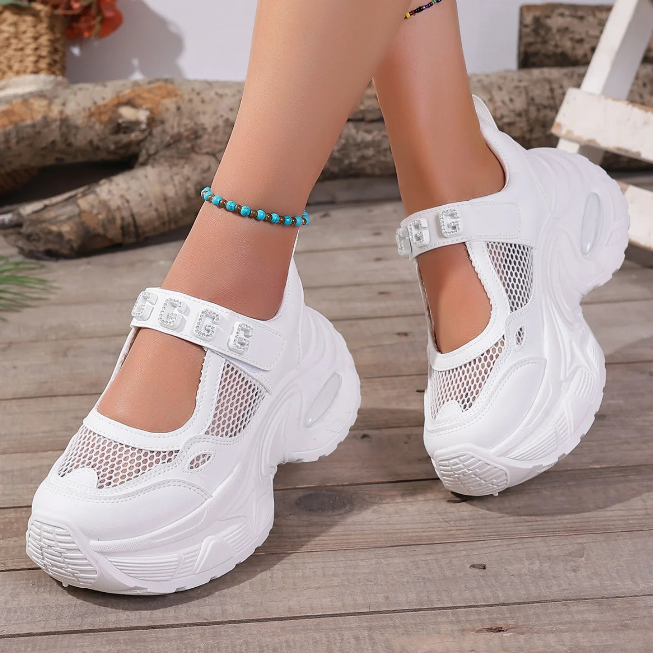 Women Sneakers High Quality Summer Breathable Platform Casual Sneakers Women Height Increased Thick Sole Vulcanized Shoes Women