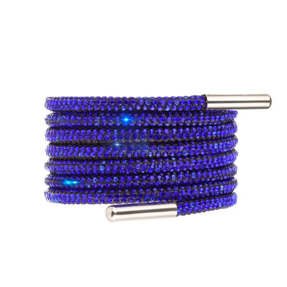 1Pc Fashion Rhinestone ShoeLaces Luxury Diamond Shoe Laces Drawstring Bright Strings Cross Braiding Strap Sneakers Accessories