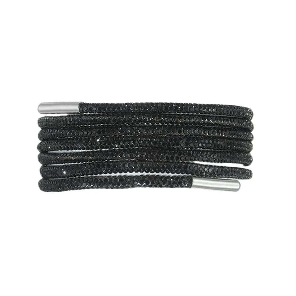1Pc Fashion Rhinestone ShoeLaces Luxury Diamond Shoe Laces Drawstring Bright Strings Cross Braiding Strap Sneakers Accessories