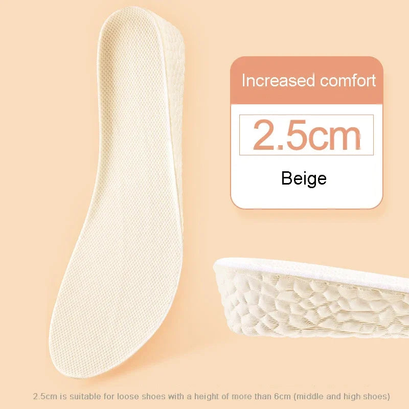 Height Increase Shoe Insole Men Women Sports Running Shock Absorbing Inserts Comfortable Soft Foot Care Pads Breathable Cushion