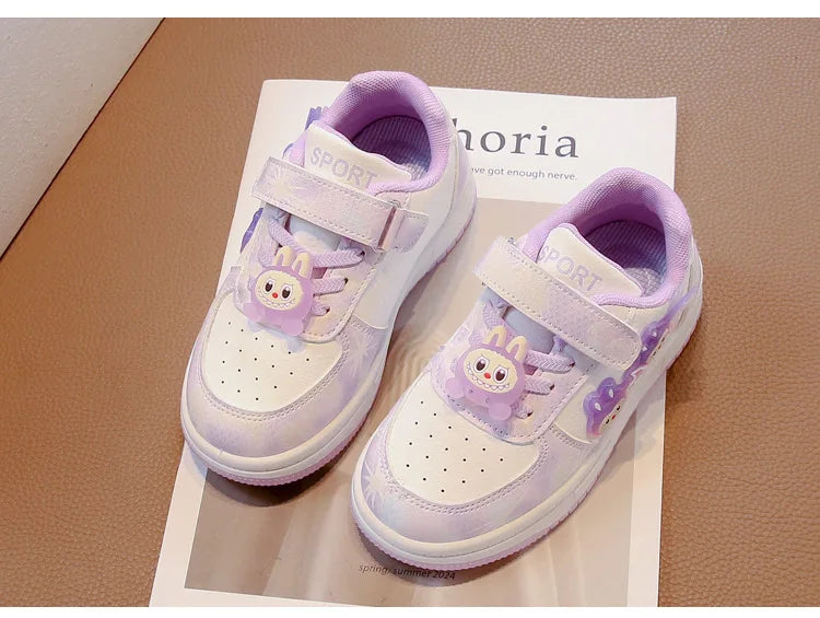 New Children's Sneakers 2025 Spring  Autumn Comfortable Breathable Girls' Sports Shoes Cute Cartoon Non-slip Skateboarding Shoes
