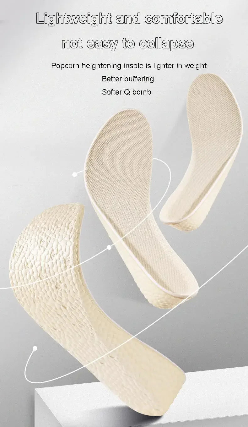 Height Increase Shoe Insole Men Women Sports Running Shock Absorbing Inserts Comfortable Soft Foot Care Pads Breathable Cushion