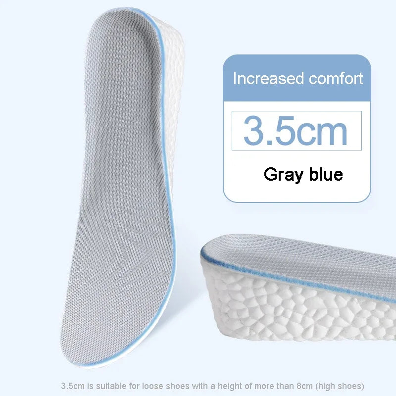 Height Increase Shoe Insole Men Women Sports Running Shock Absorbing Inserts Comfortable Soft Foot Care Pads Breathable Cushion