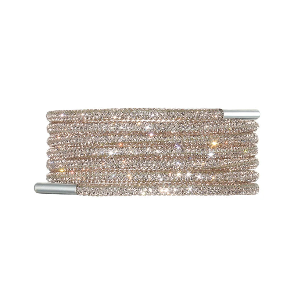 1Pc Fashion Rhinestone ShoeLaces Luxury Diamond Shoe Laces Drawstring Bright Strings Cross Braiding Strap Sneakers Accessories