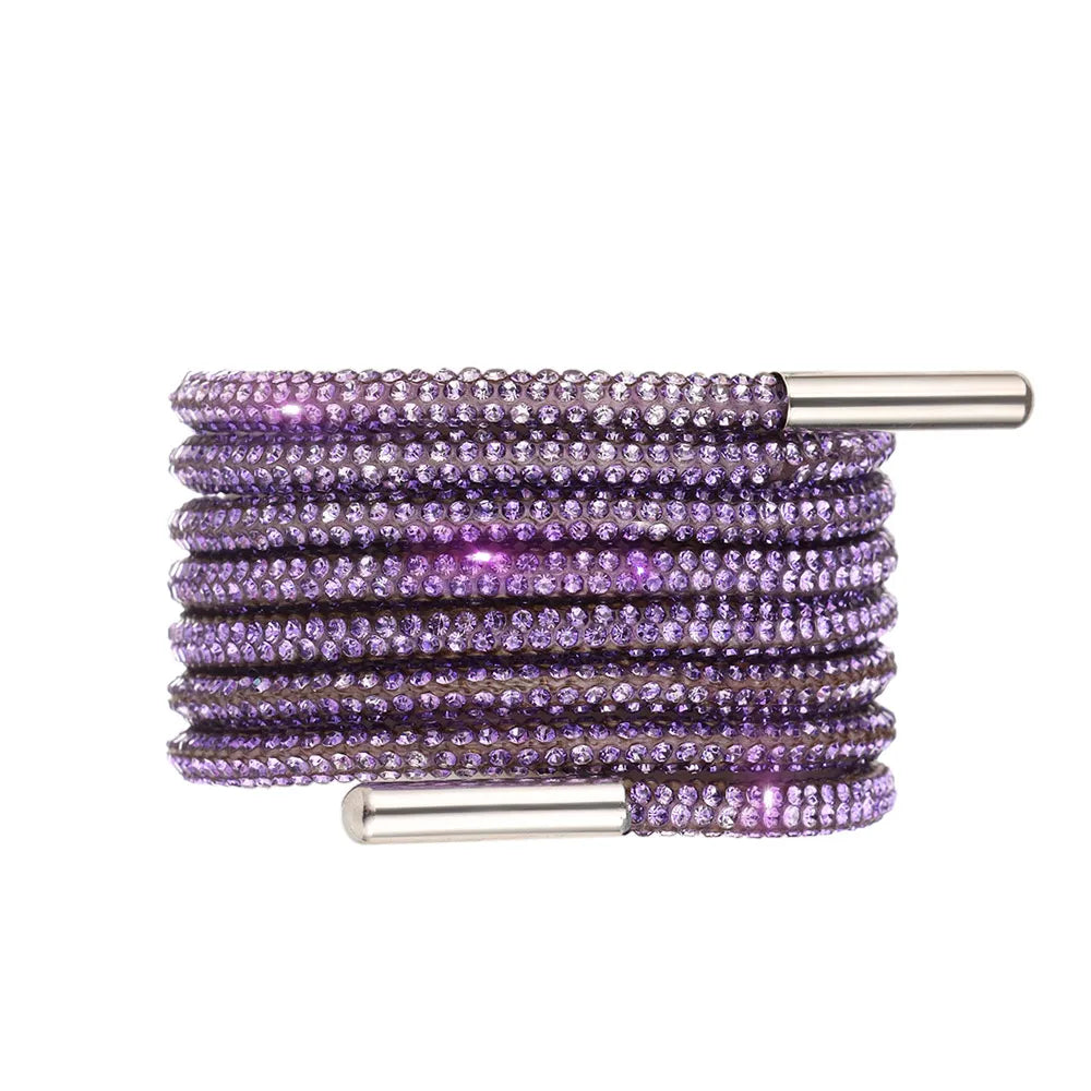 1Pc Fashion Rhinestone ShoeLaces Luxury Diamond Shoe Laces Drawstring Bright Strings Cross Braiding Strap Sneakers Accessories