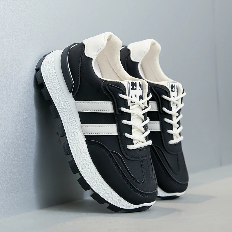 Sneakers Shoes Women 2024 Autumn New Vintage Versatile Casual Lightweight Thick Sole Dad's Shoes Platform Shoes