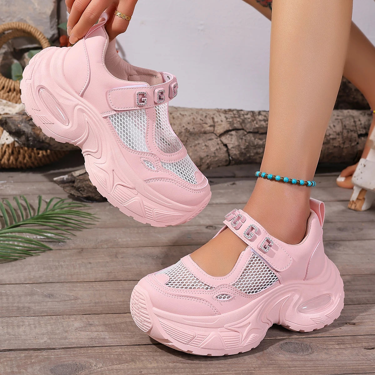 Women Sneakers High Quality Summer Breathable Platform Casual Sneakers Women Height Increased Thick Sole Vulcanized Shoes Women