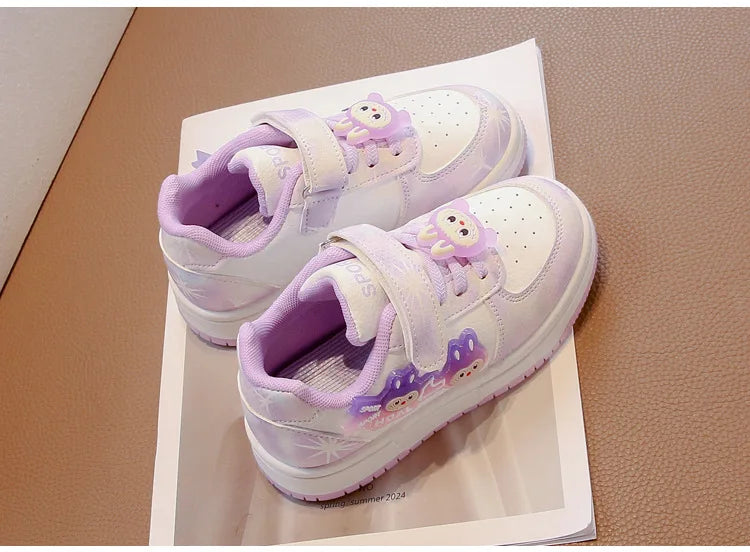 New Children's Sneakers 2025 Spring  Autumn Comfortable Breathable Girls' Sports Shoes Cute Cartoon Non-slip Skateboarding Shoes