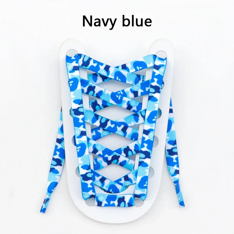 Colorful Shoelaces Camouflage Print Flat Shoe Laces For Sneakers AJ1&AF1 Boot Men And Women Leisure Shoestring Accessories