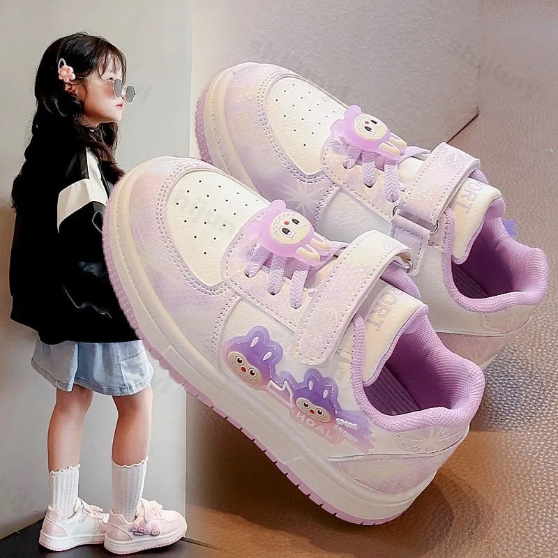 New Children's Sneakers 2025 Spring  Autumn Comfortable Breathable Girls' Sports Shoes Cute Cartoon Non-slip Skateboarding Shoes