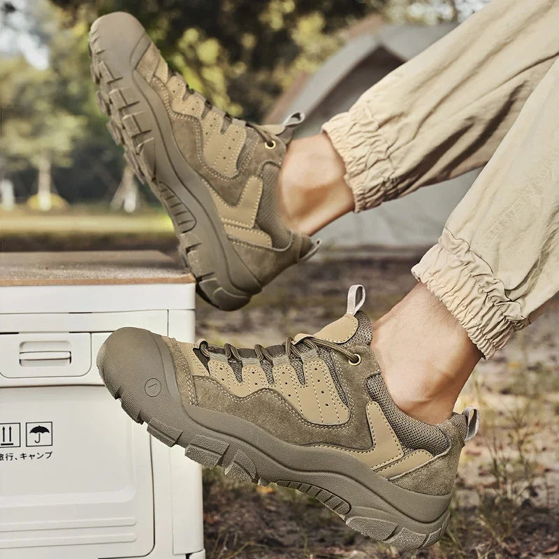 Non-Slip Outdoor Male Sneakers New Suede Leather Treking Footwear for Men Casual Hiking Shoes Travel Climbing Camping Trainers