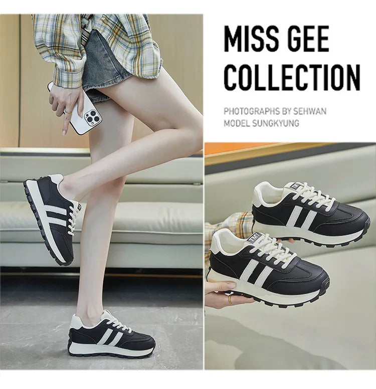 Women's Sneakers Luxury Leather Casual Shoes New Tennis Training Shoes for Women Platform Heighten Vulcanize Shoes Zapatos Mujer