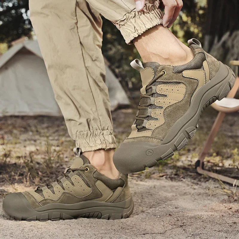 Non-Slip Outdoor Male Sneakers New Suede Leather Treking Footwear for Men Casual Hiking Shoes Travel Climbing Camping Trainers