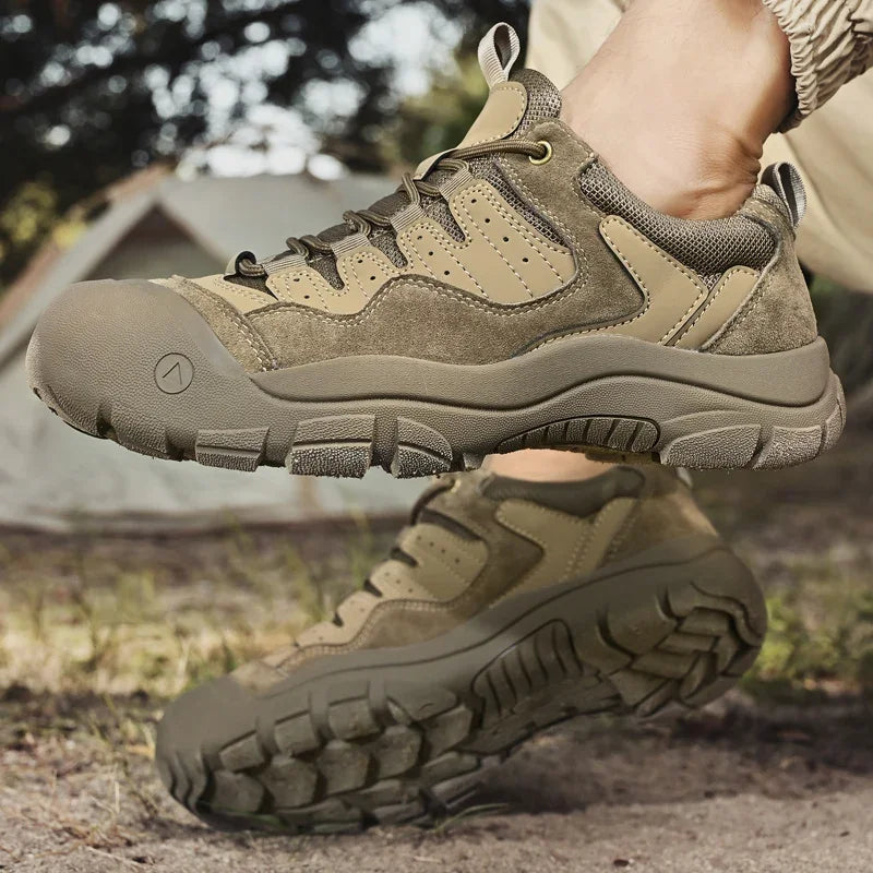 Non-Slip Outdoor Male Sneakers New Suede Leather Treking Footwear for Men Casual Hiking Shoes Travel Climbing Camping Trainers