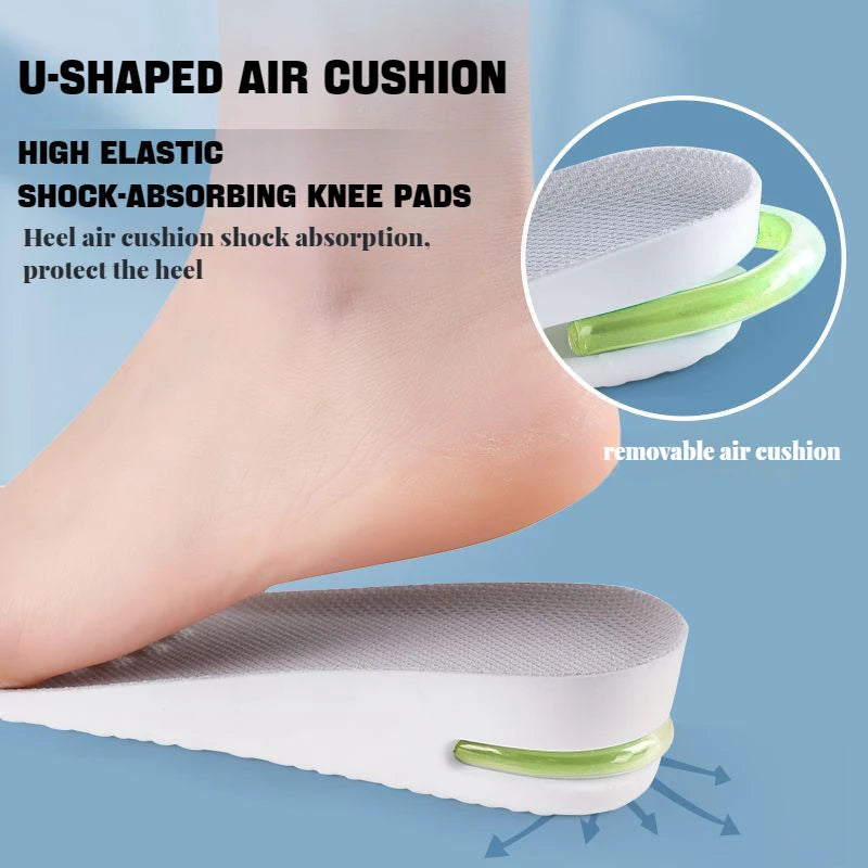 Height Increase Insole for Feet Comfort Plantar Fasciitis Shoes Insoles Men Women Sports Air Shock Absorbing Shoe Pads 1/2Pair