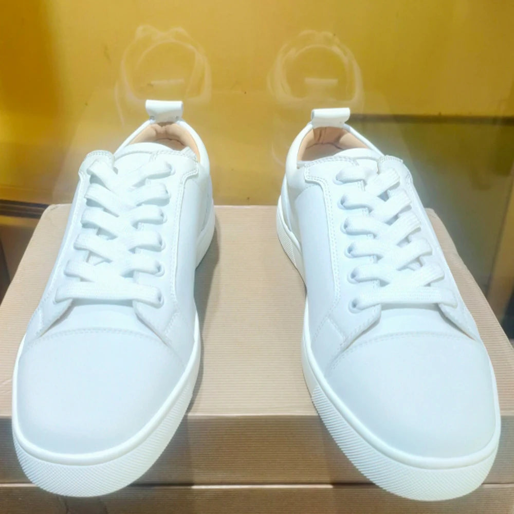 White/black Low-Top Sneakers Casual Shoes for Men Lace-Up Platform Board Shoes Designer Style Trendy Luxury Handmade Men's Shoes