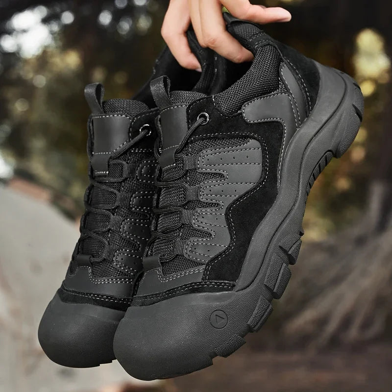 Non-Slip Outdoor Male Sneakers New Suede Leather Treking Footwear for Men Casual Hiking Shoes Travel Climbing Camping Trainers