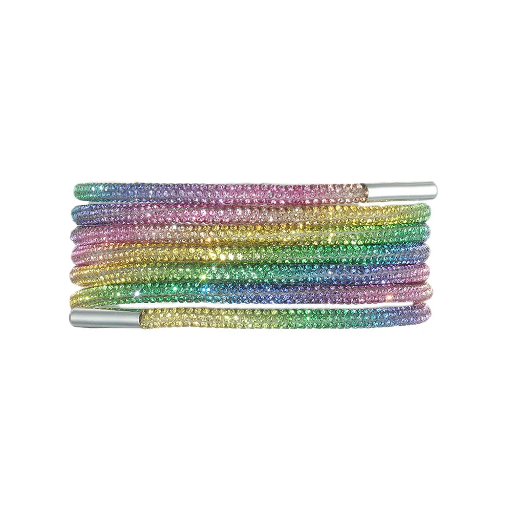 1Pc Fashion Rhinestone ShoeLaces Luxury Diamond Shoe Laces Drawstring Bright Strings Cross Braiding Strap Sneakers Accessories