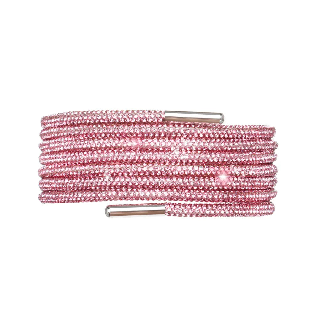 1Pc Fashion Rhinestone ShoeLaces Luxury Diamond Shoe Laces Drawstring Bright Strings Cross Braiding Strap Sneakers Accessories