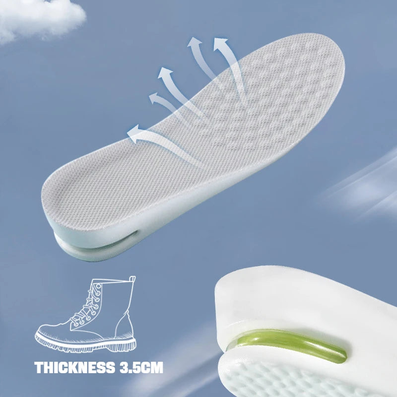 Height Increase Insole for Feet Comfort Plantar Fasciitis Shoes Insoles Men Women Sports Air Shock Absorbing Shoe Pads 1/2Pair