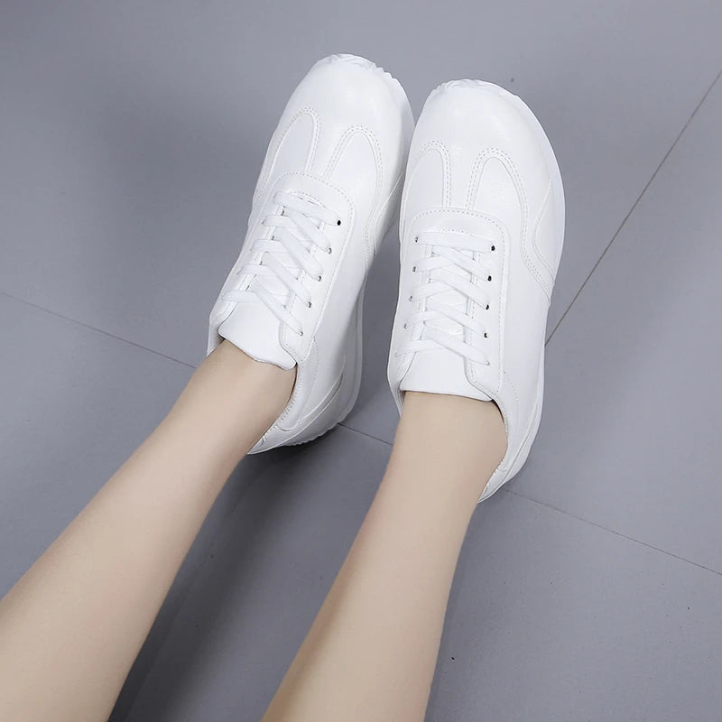 White Leather Sneakers Sports Vulcanized Shoes Comfortable Spring Sneakers Casual Shoes Fashion School Tennis