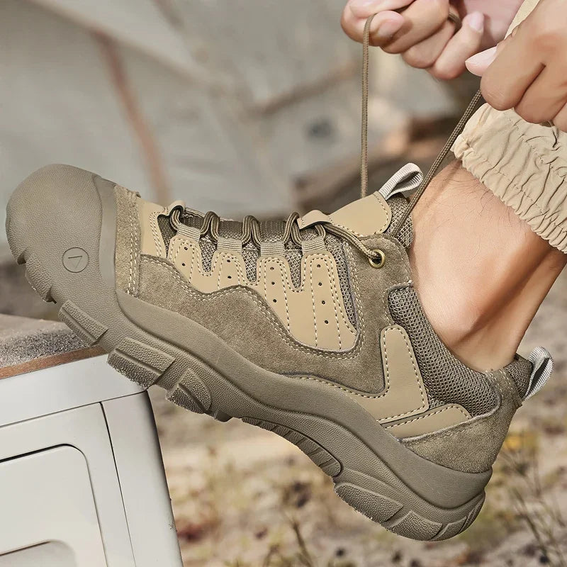 Non-Slip Outdoor Male Sneakers New Suede Leather Treking Footwear for Men Casual Hiking Shoes Travel Climbing Camping Trainers