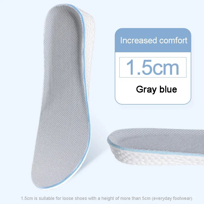 Height Increase Shoe Insole Men Women Sports Running Shock Absorbing Inserts Comfortable Soft Foot Care Pads Breathable Cushion