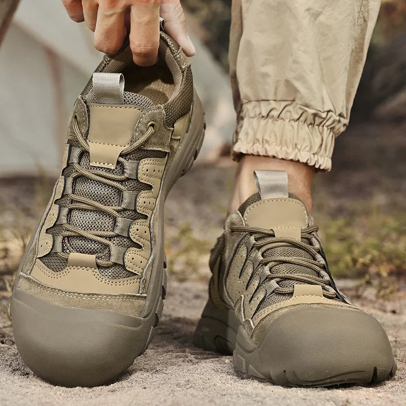 Non-Slip Outdoor Male Sneakers New Suede Leather Treking Footwear for Men Casual Hiking Shoes Travel Climbing Camping Trainers