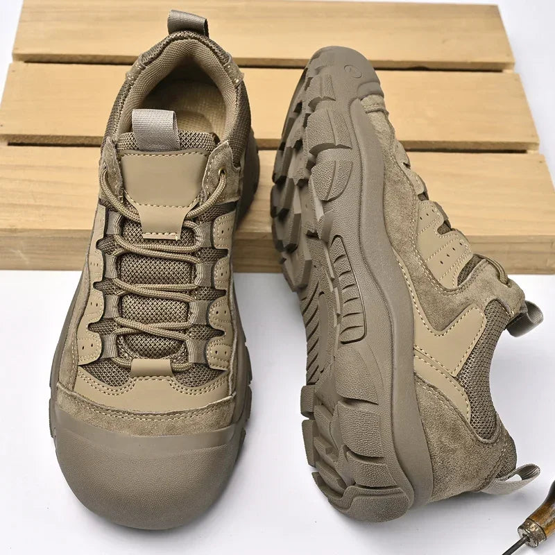Non-Slip Outdoor Male Sneakers New Suede Leather Treking Footwear for Men Casual Hiking Shoes Travel Climbing Camping Trainers
